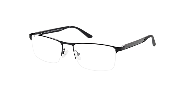 Boston Mattschwarz MetallEyeglass Frames von B24, Dreiviertelansicht