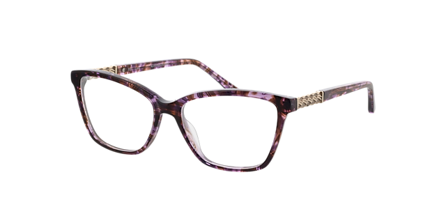 Lisa Lila & Gold AcetatEyeglass Frames von B24, Dreiviertelansicht