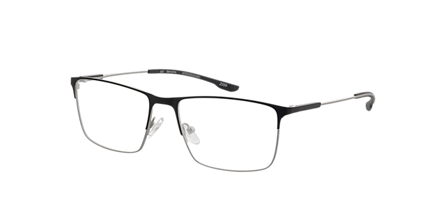 Memphis Matzwart & matzilver MetaalEyeglass Frames van B24, Hoekweergave