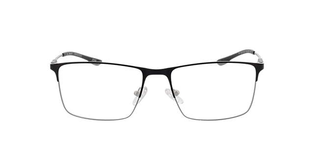 Memphis Matzwart & matzilver MetaalEyeglass Frames van B24, Vooraanzicht