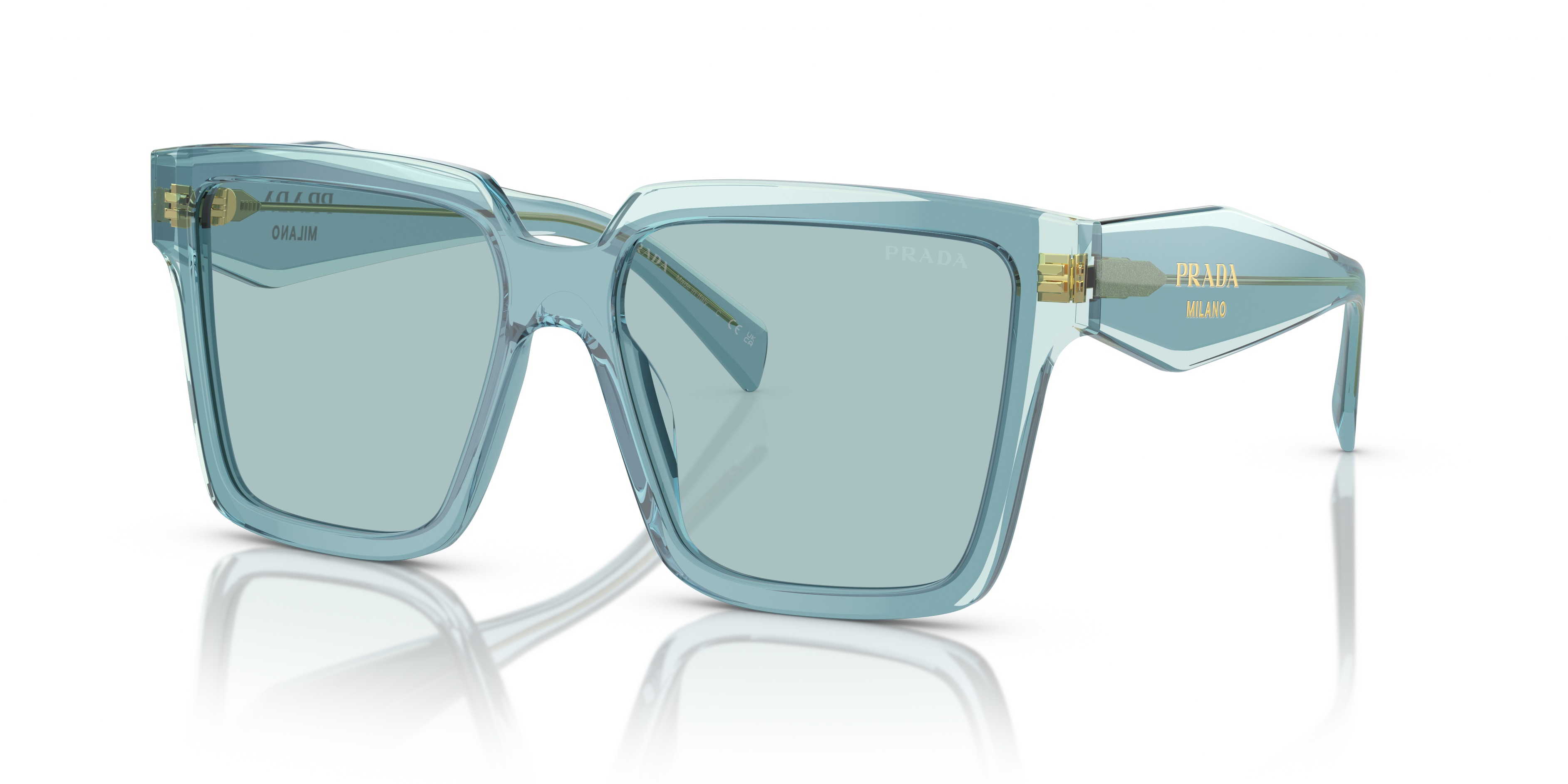 PR 24ZS Peacock & Sky AcetaatSunglass Frames van B24, Hoekweergave