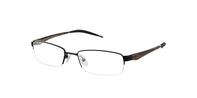 Brasilia Zwart  &  bruin grijs MetaalEyeglass Frames van B24, Hoekweergave