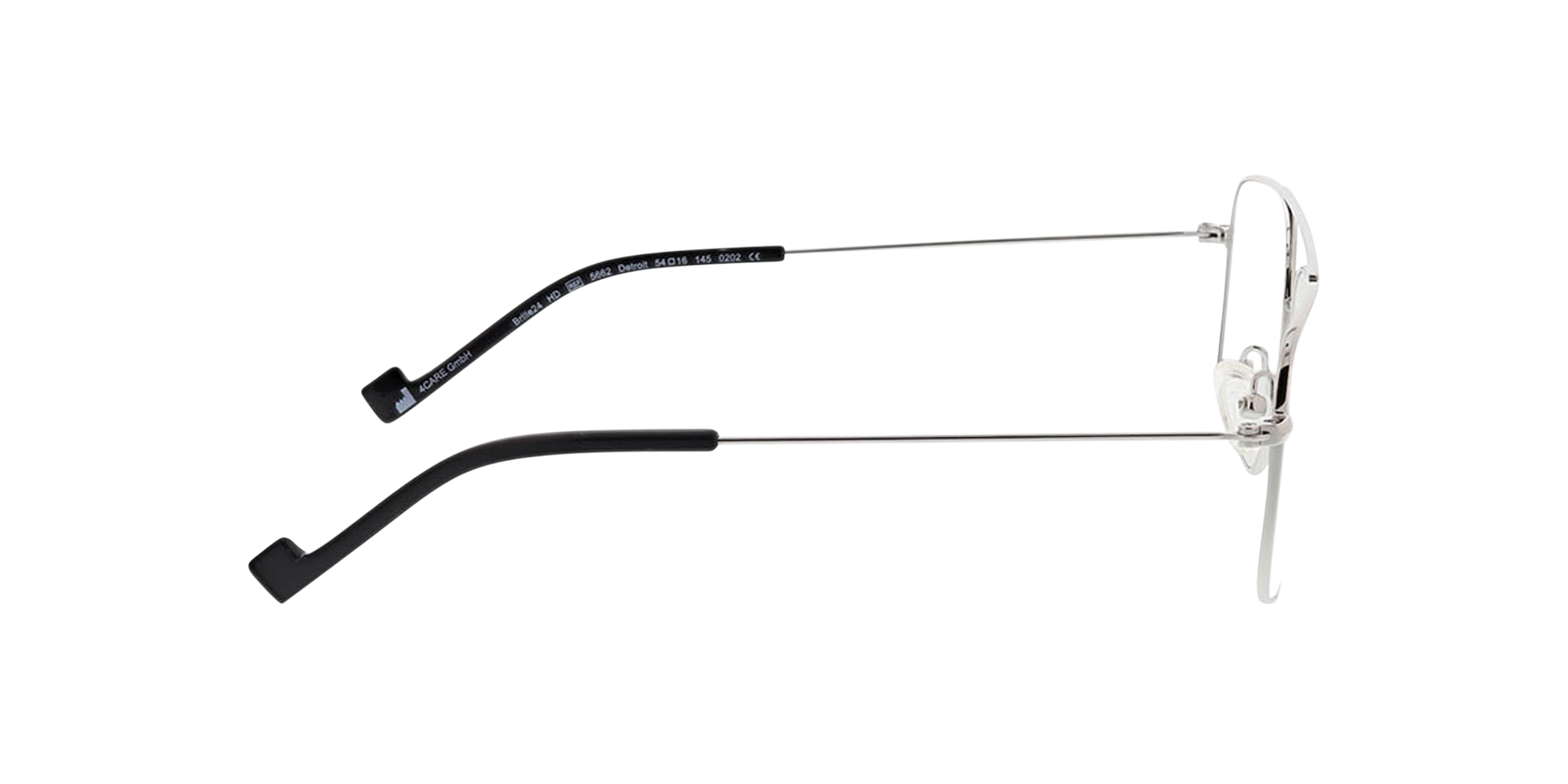 Detroit Zilver MetaalEyeglass Frames van B24, Zijaanzicht