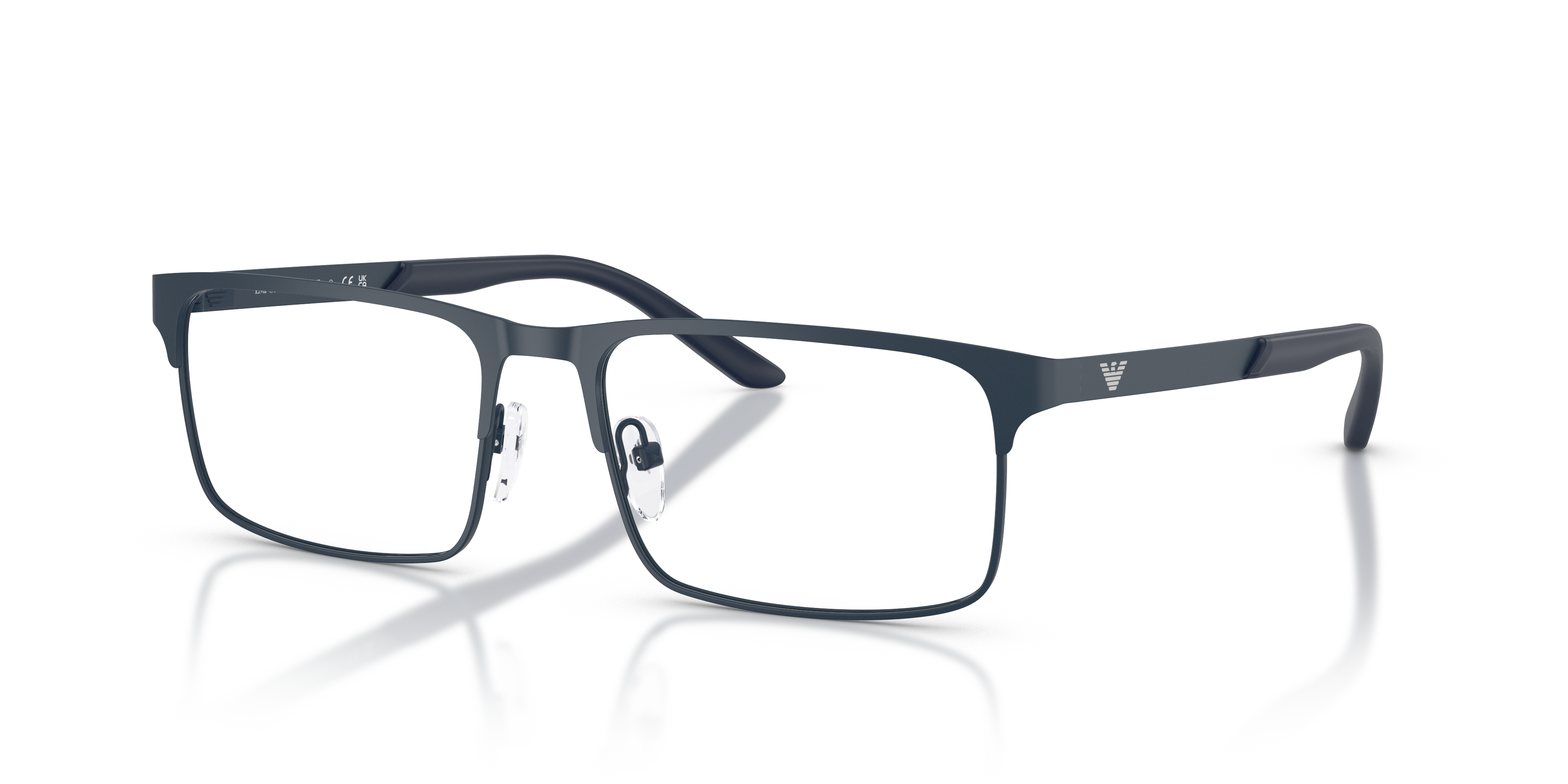 EA1170 Matt Blau MetallEyeglass Frames von B24, Dreiviertelansicht