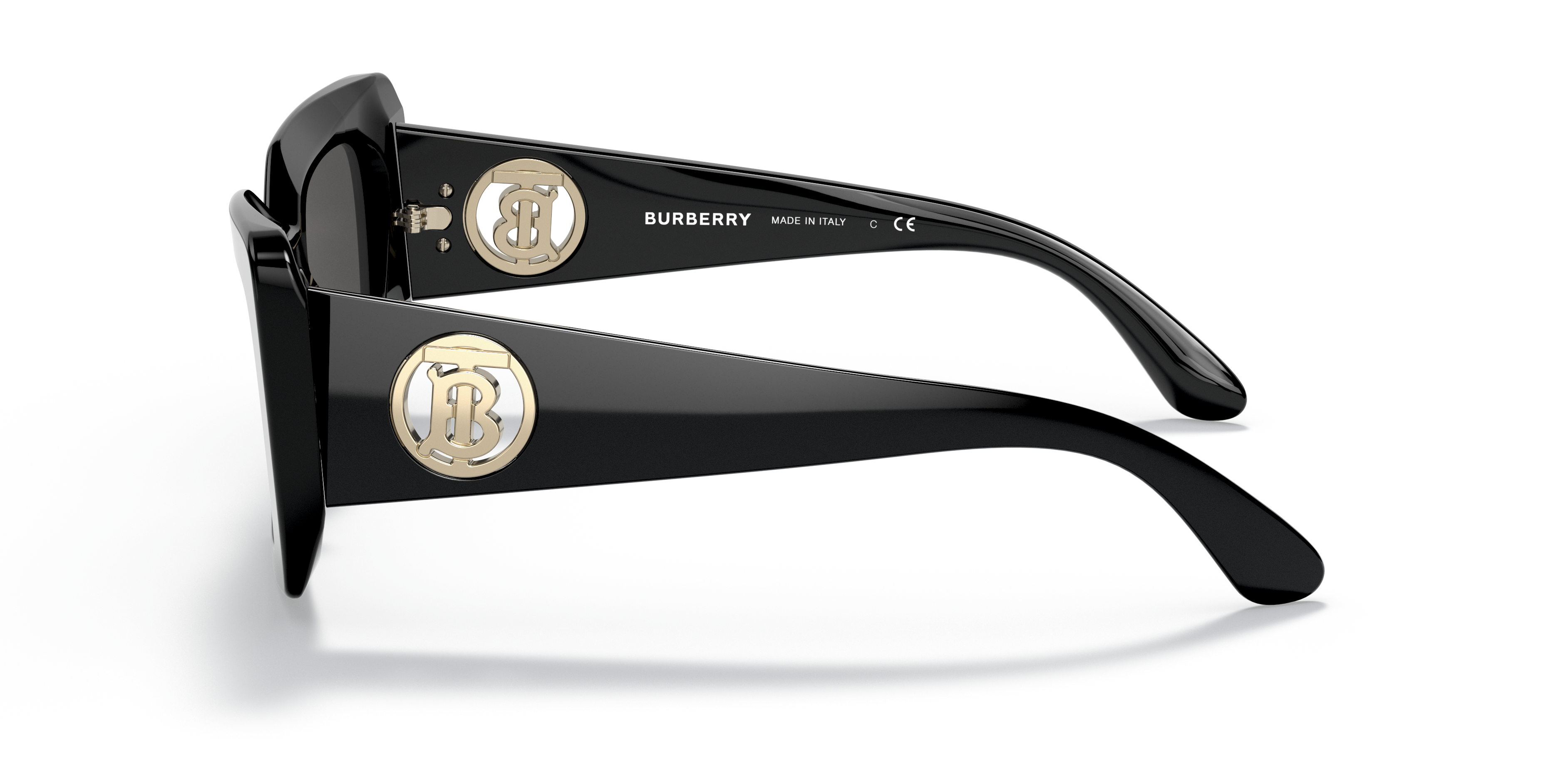 BE4344 Zwart AcetaatSunglass Frames van B24, Zijaanzicht