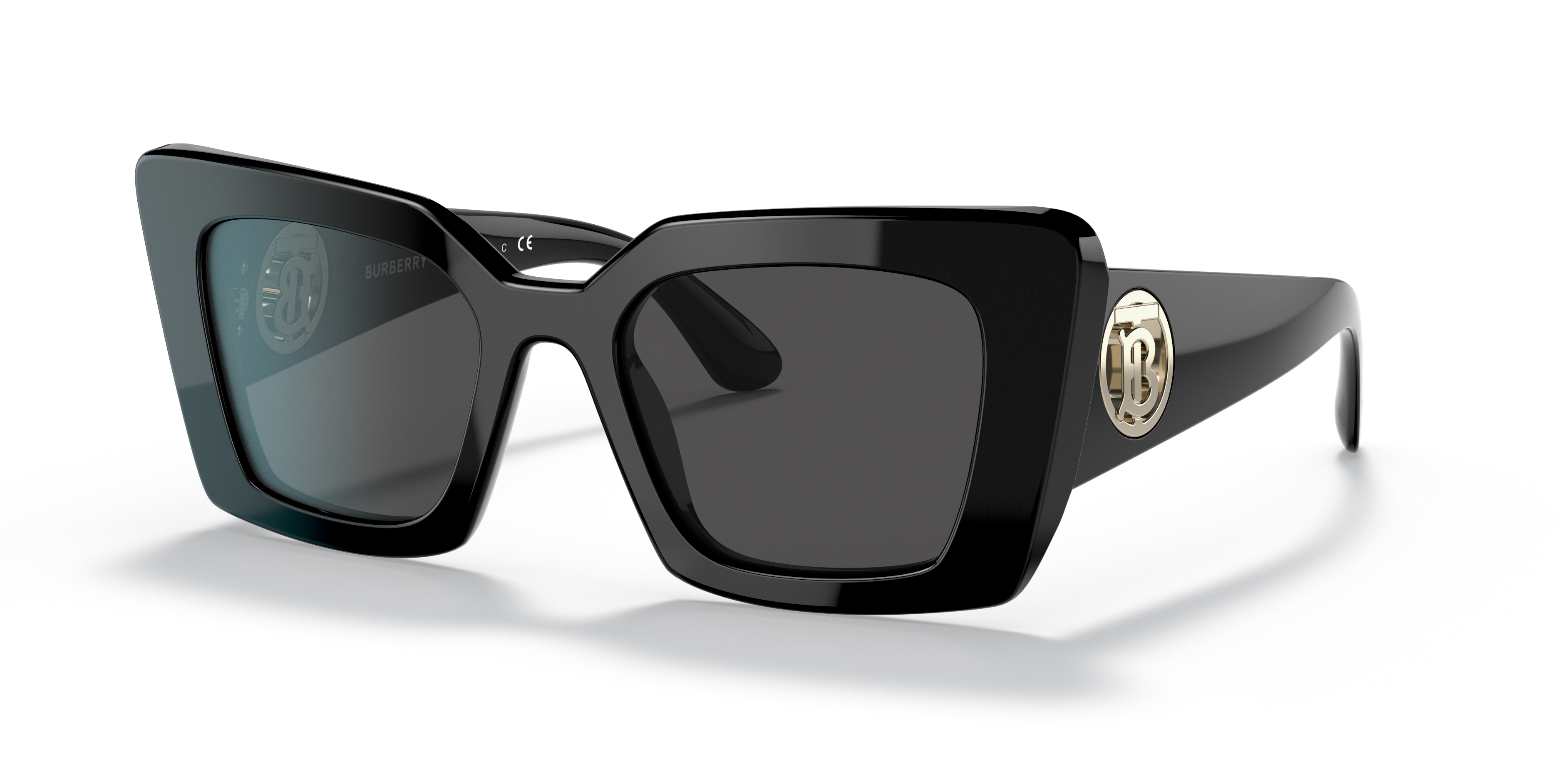 BE4344 Zwart AcetaatSunglass Frames van B24, Hoekweergave