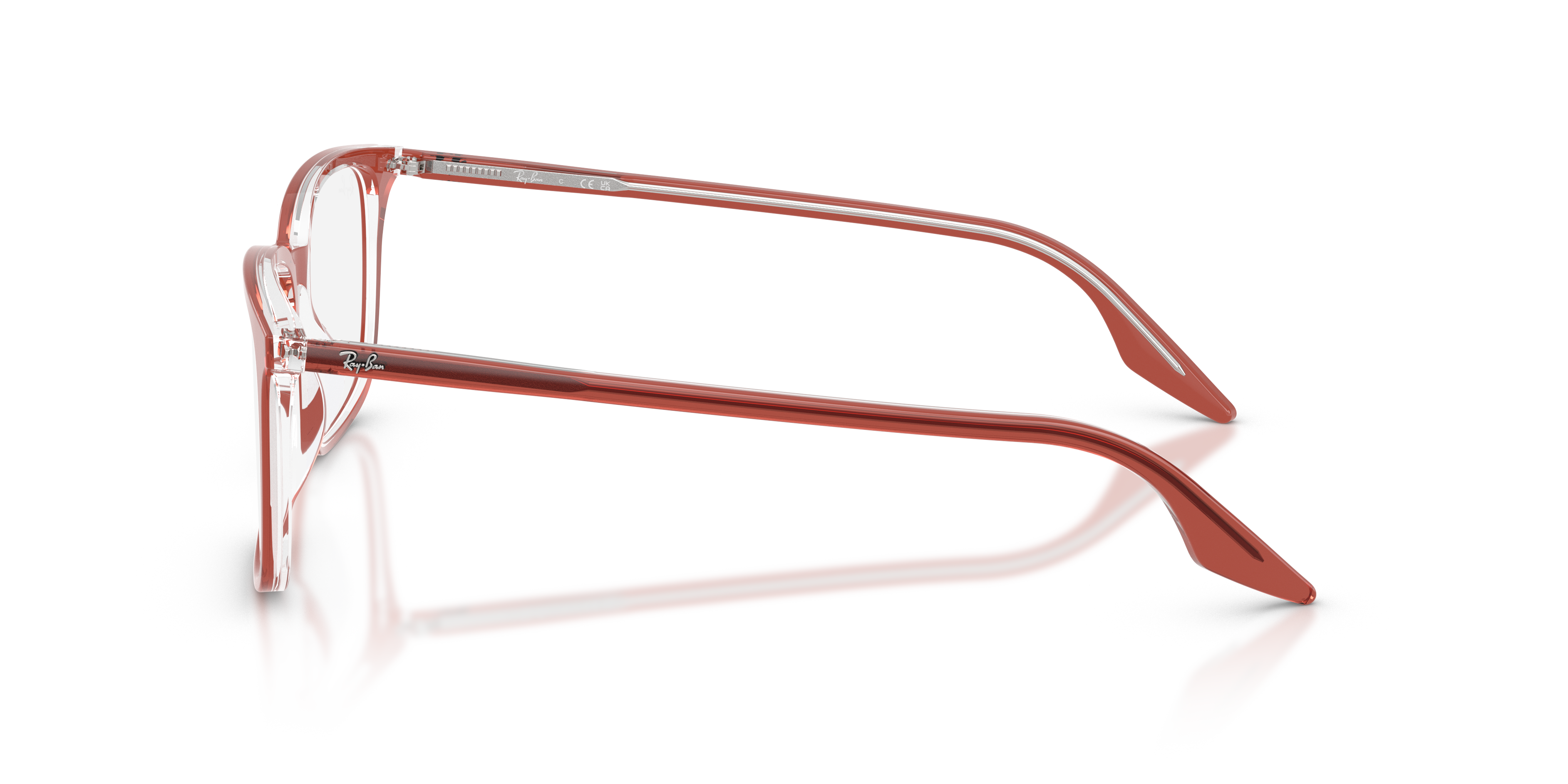 RB5421 Bruin transparant AcetaatEyeglass Frames van B24, Zijaanzicht