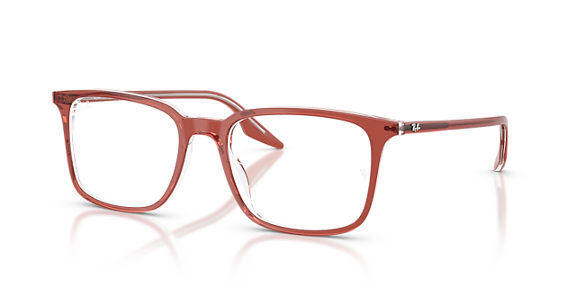 RB5421 Bruin transparant AcetaatEyeglass Frames van B24, Hoekweergave