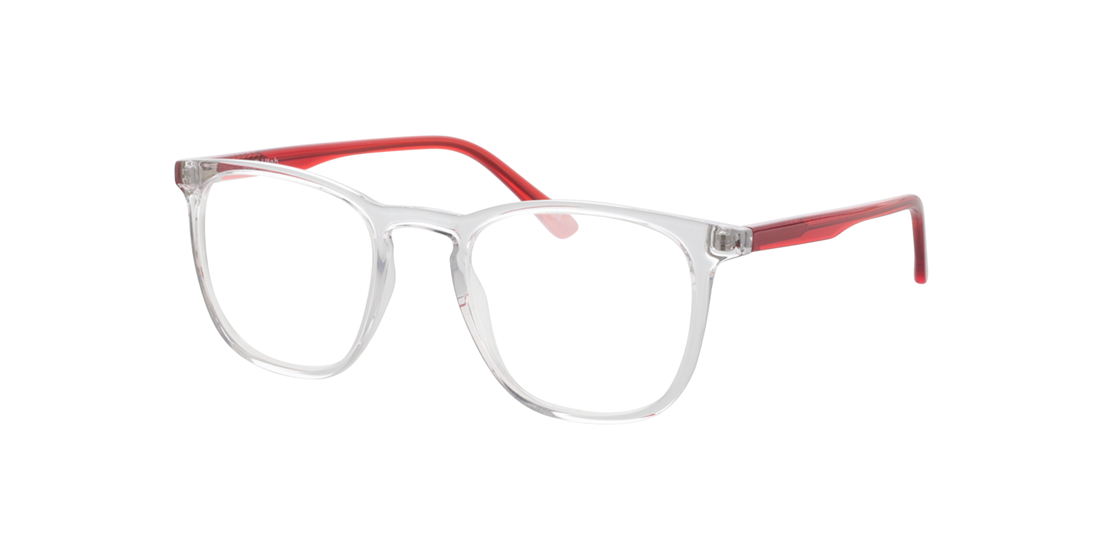 Utah Kristal & rood AcetaatEyeglass Frames van B24, Hoekweergave