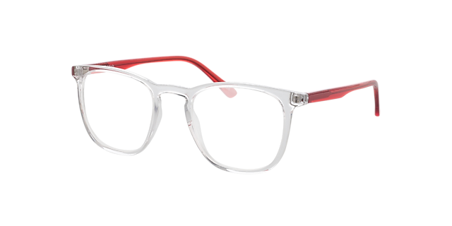 Utah Crystal & Red AcetatEyeglass Frames von B24, Dreiviertelansicht