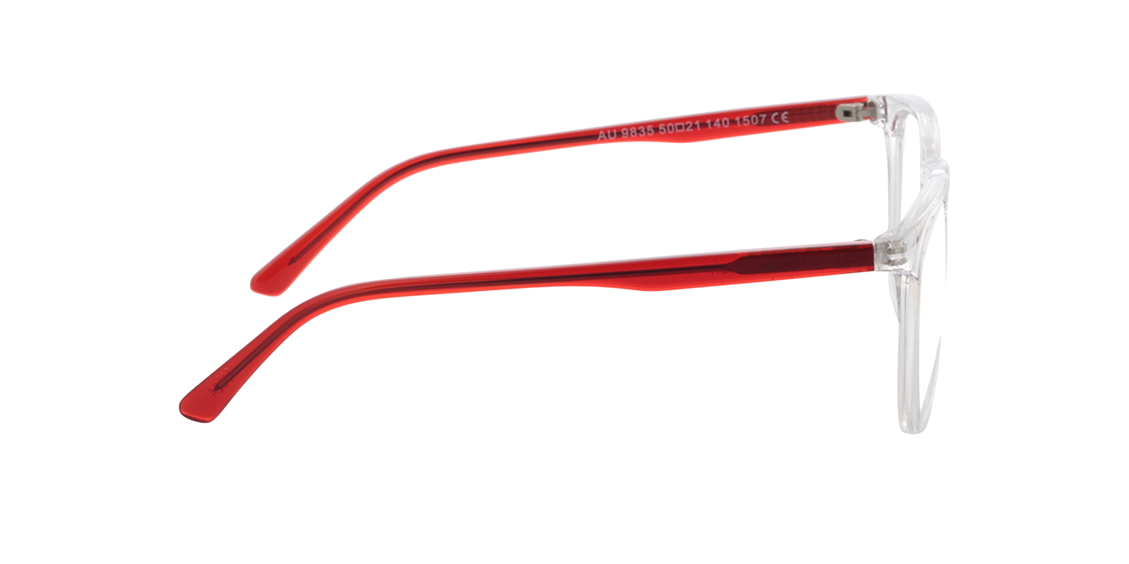 Utah Kristal & rood AcetaatEyeglass Frames van B24, Zijaanzicht