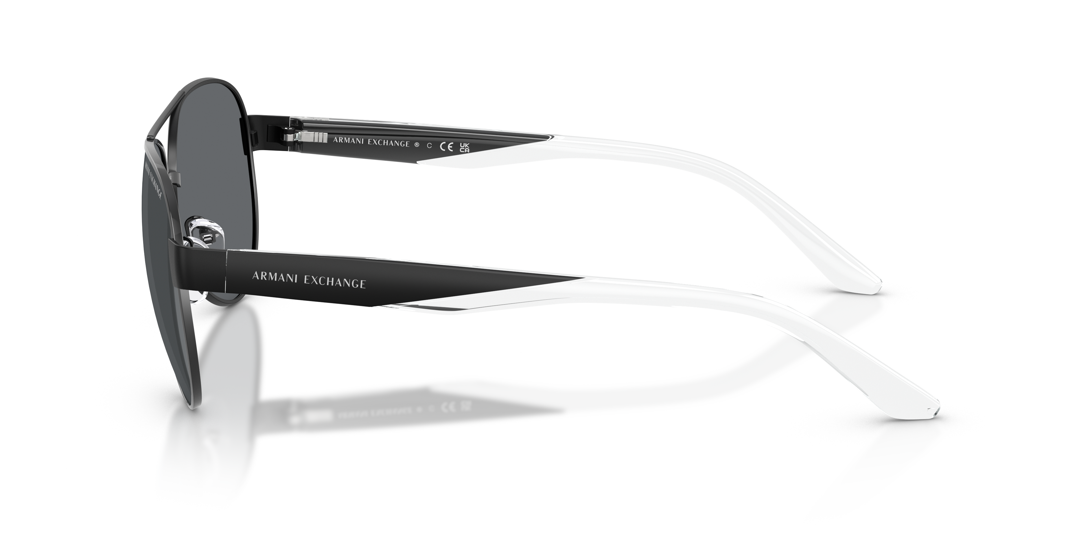 AX2034S Matt Schwarz MetallSunglass Frames von B24, Seitenansicht