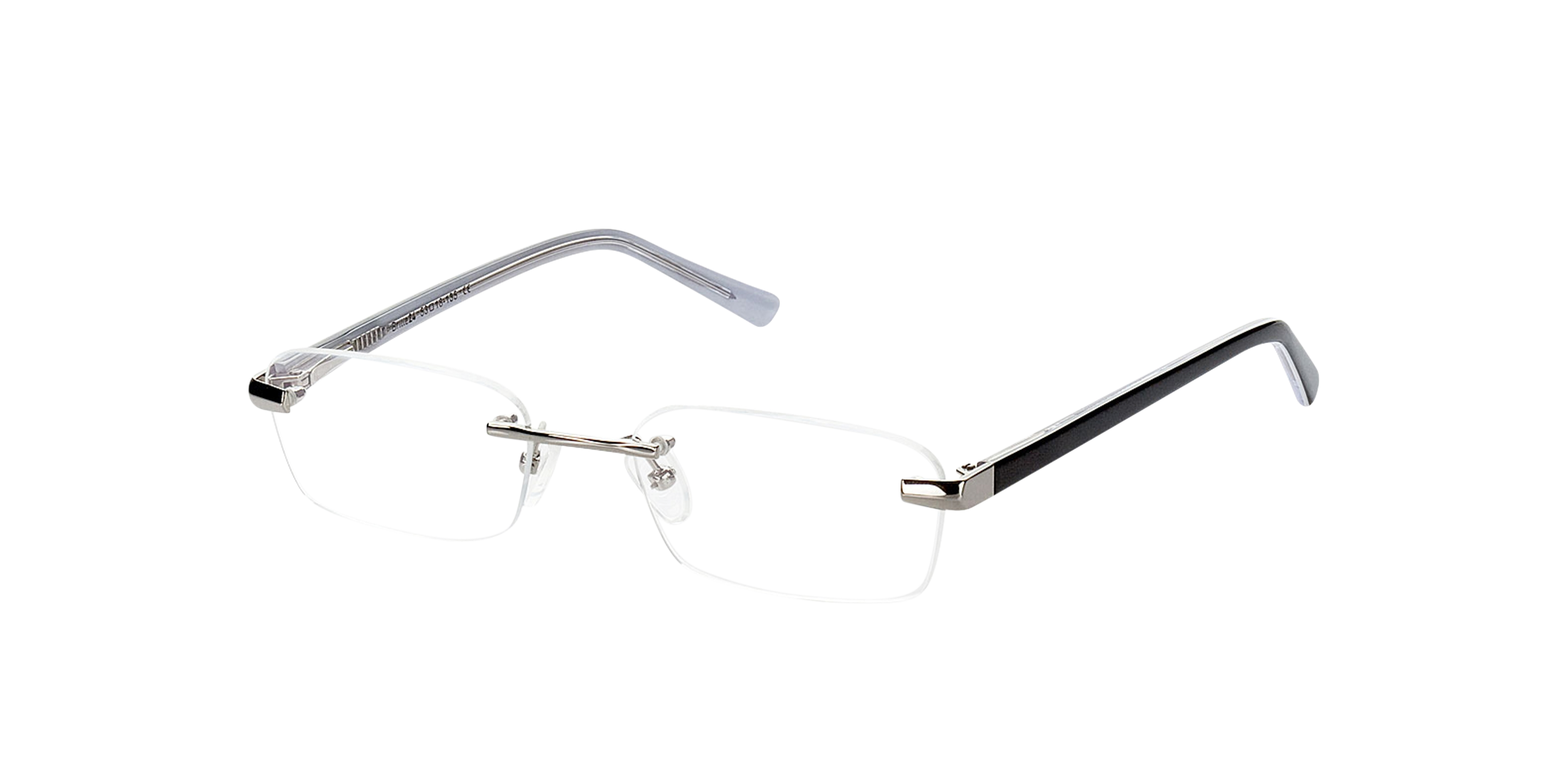 Bristol Silver  &  Black MetallEyeglass Frames von B24, Dreiviertelansicht