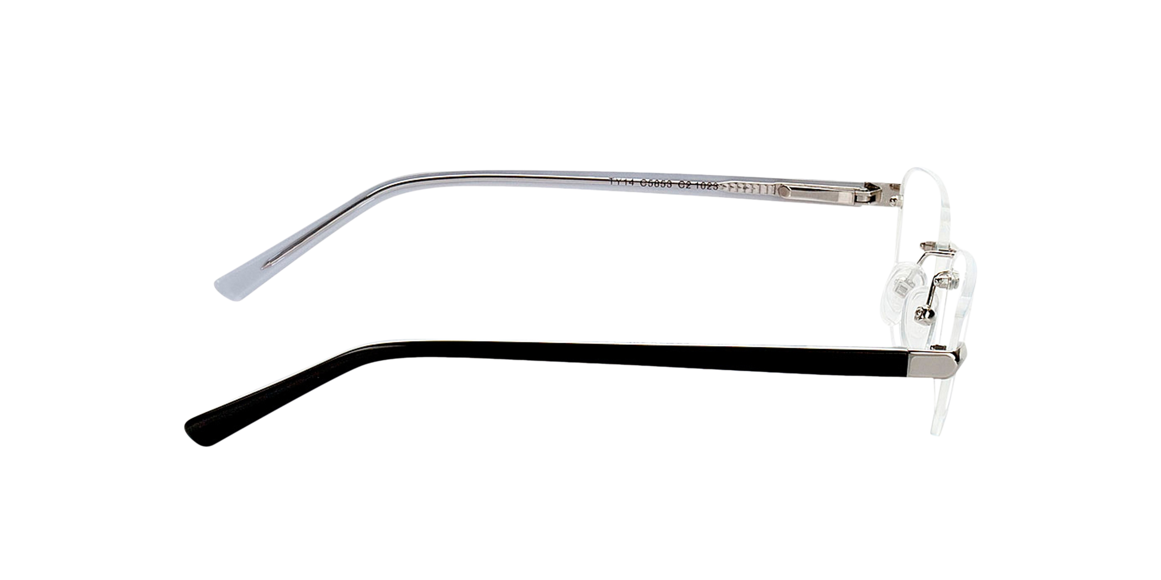 Bristol Silver  &  Black MetallEyeglass Frames von B24, Seitenansicht