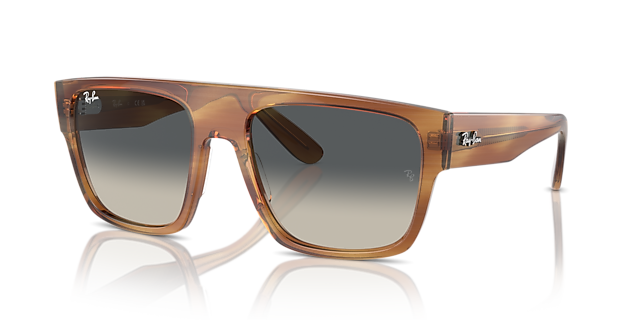 RB0360S Braun gestreift KunststoffSunglass Frames von B24, Dreiviertelansicht
