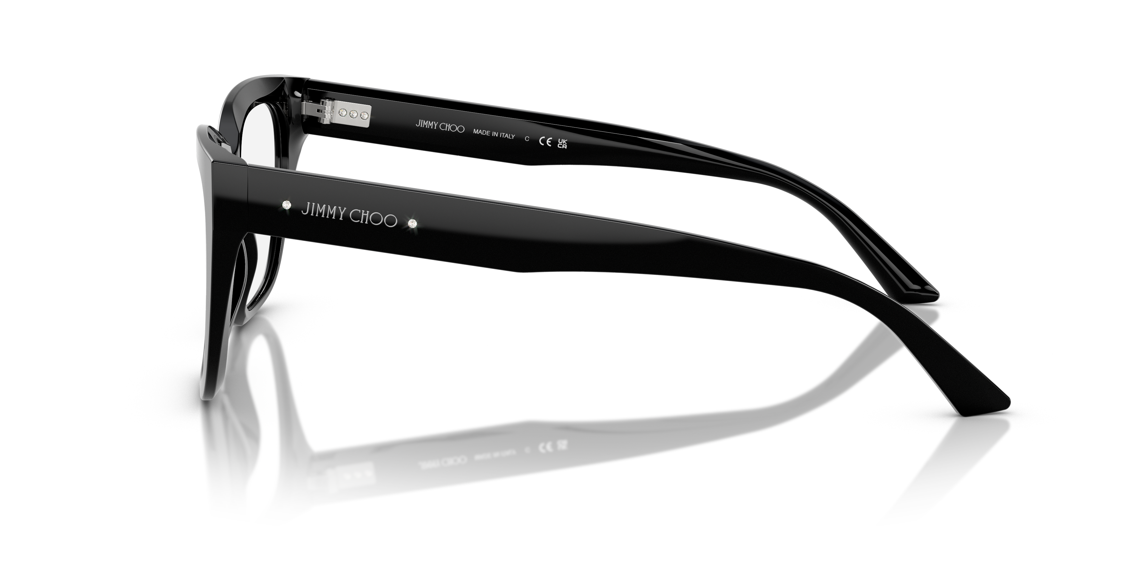 JC3019B Schwarz AcetatEyeglass Frames von B24, Seitenansicht