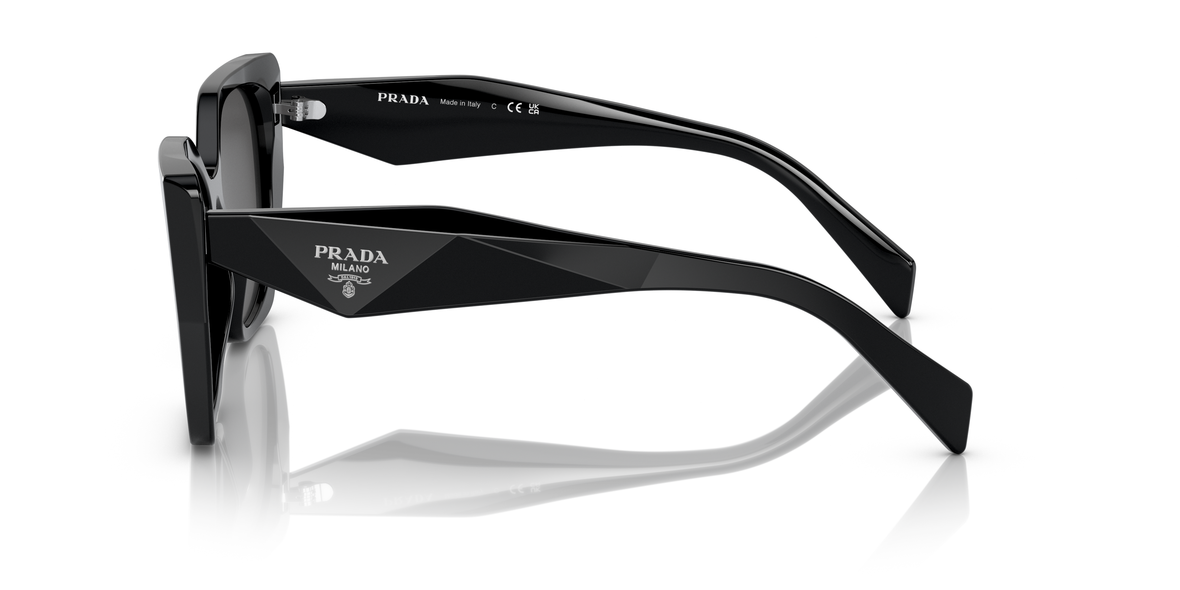 PR 19ZS Schwarz AcetatSunglass Frames von B24, Seitenansicht