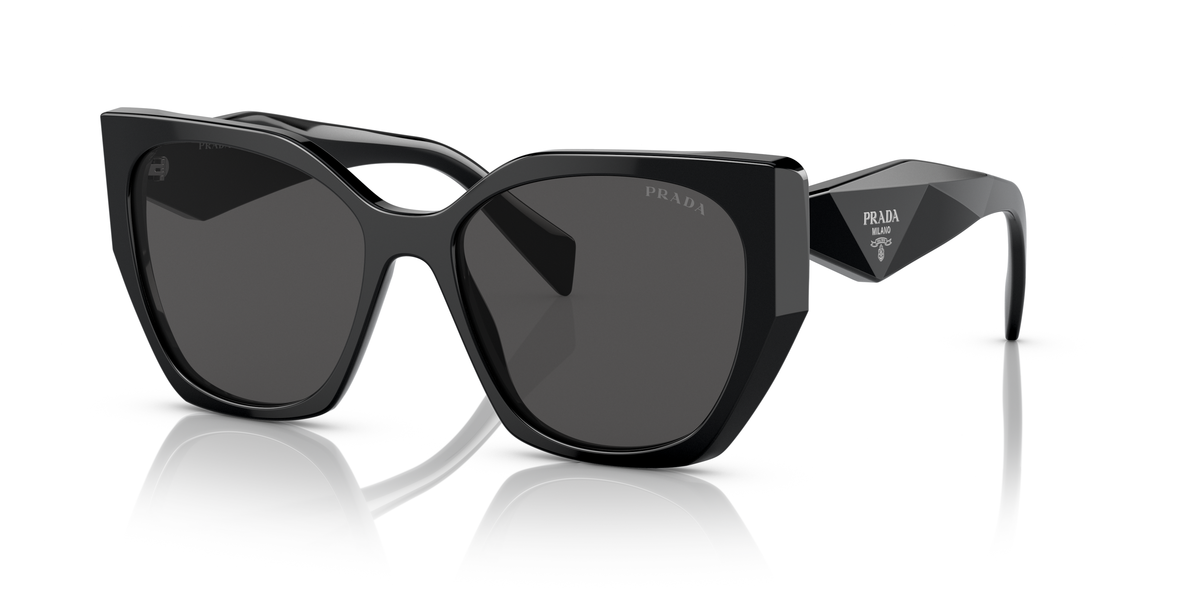 PR 19ZS Schwarz AcetatSunglass Frames von B24, Dreiviertelansicht