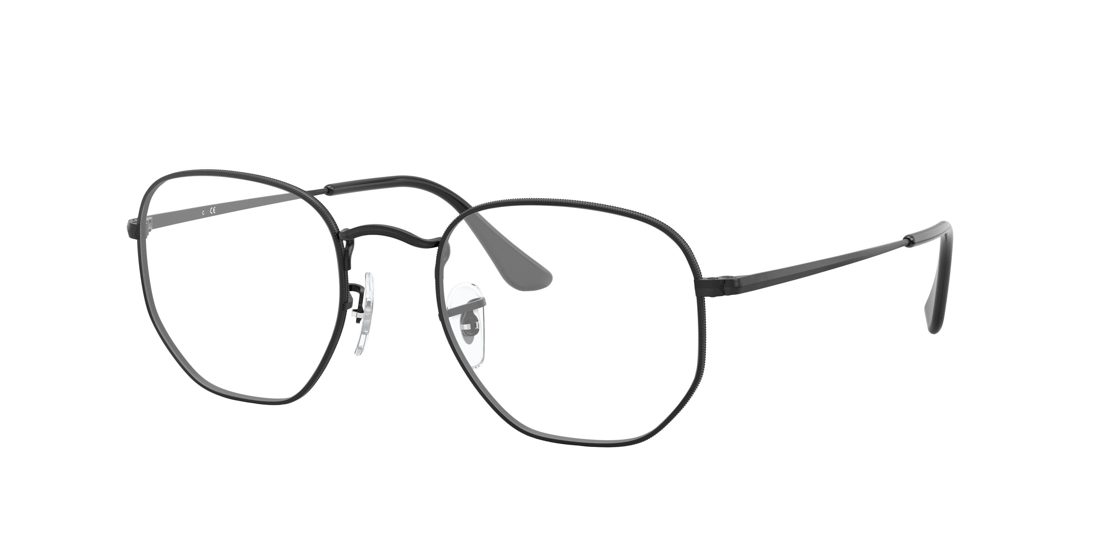 RB6448 Zwart MetaalEyeglass Frames van B24, Hoekweergave