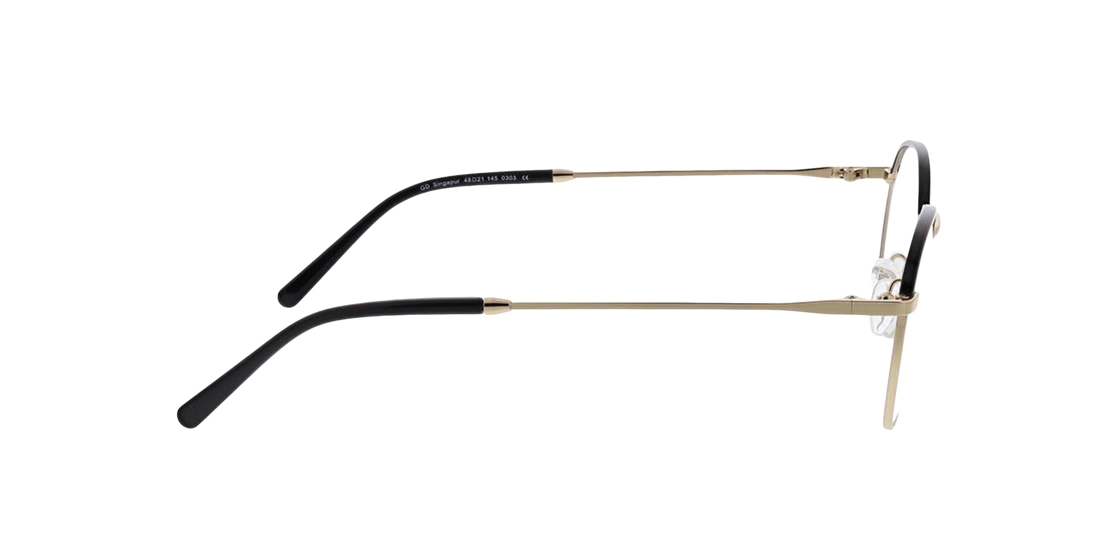 Singapur Zwart & goud MetaalEyeglass Frames van B24, Zijaanzicht