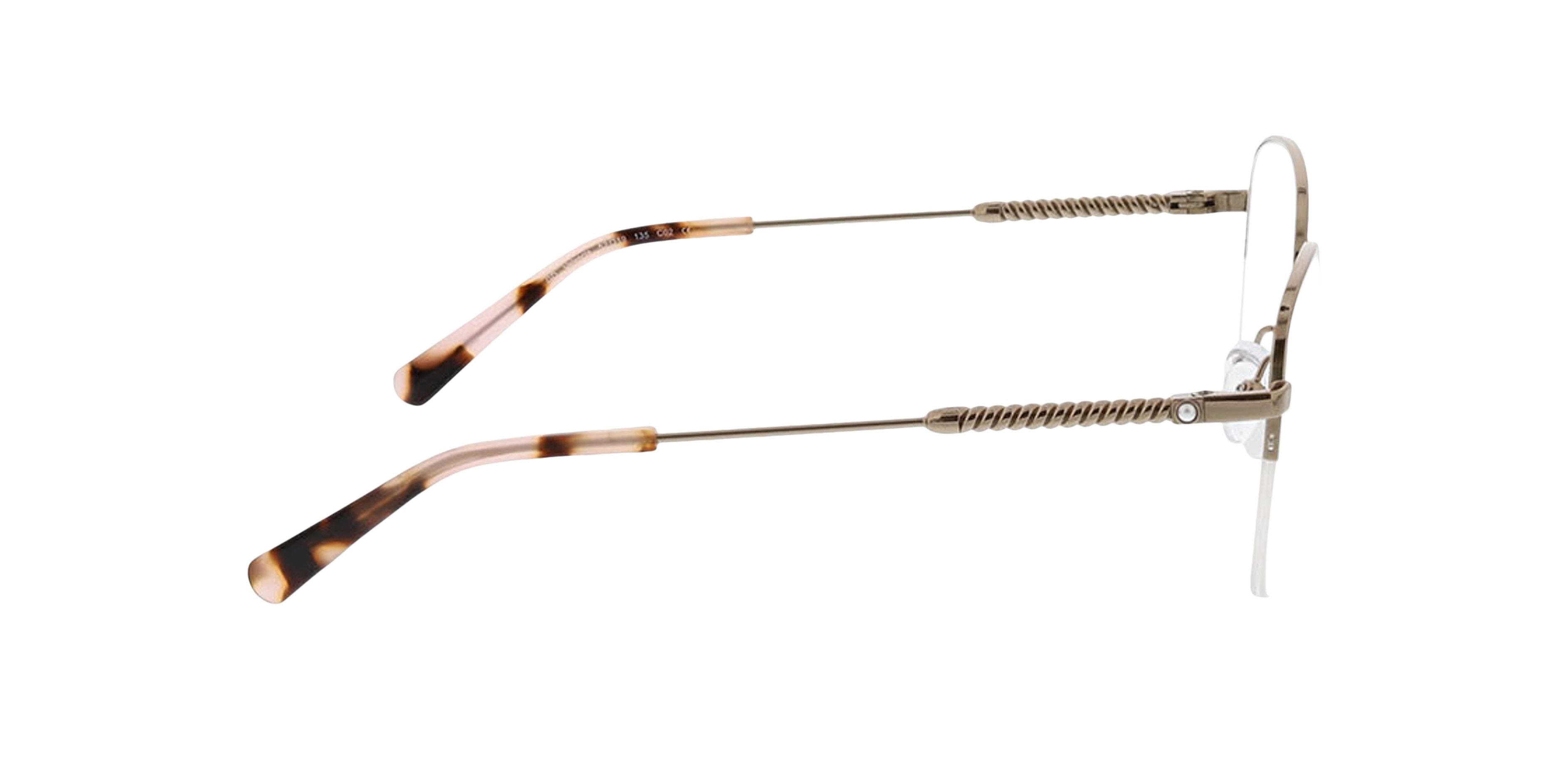 Valencia Pink Gold  &  Light Pink Havana MetallEyeglass Frames von B24, Seitenansicht