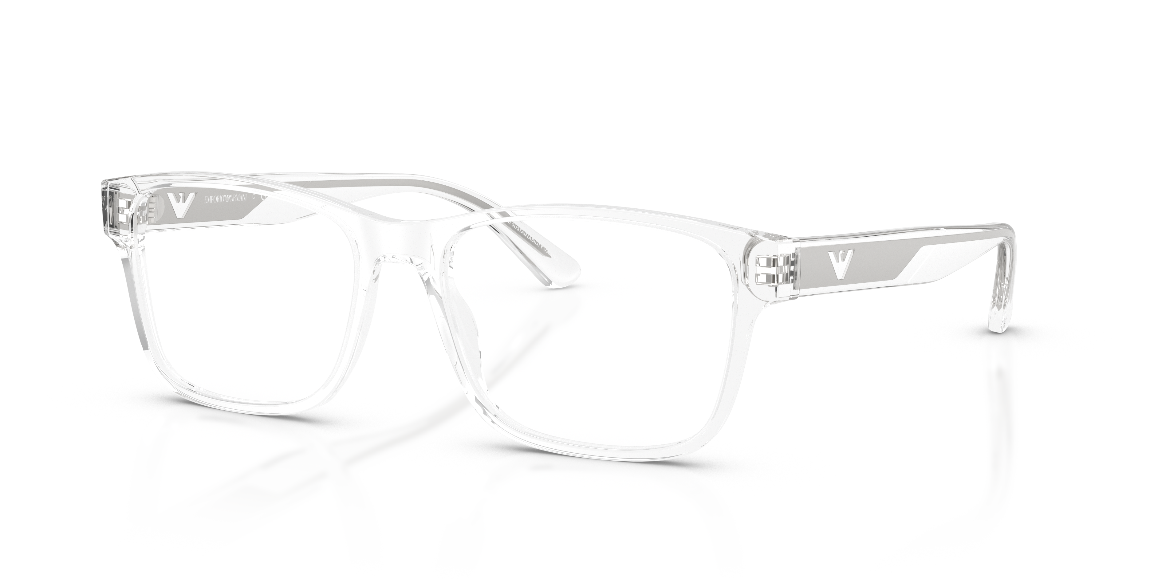 EA3239 Glanzend Kristal AcetaatEyeglass Frames van B24, Hoekweergave