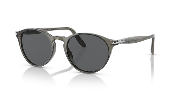 PO3092SM Grau dunkel transparent AcetatSunglass Frames von B24, Dreiviertelansicht