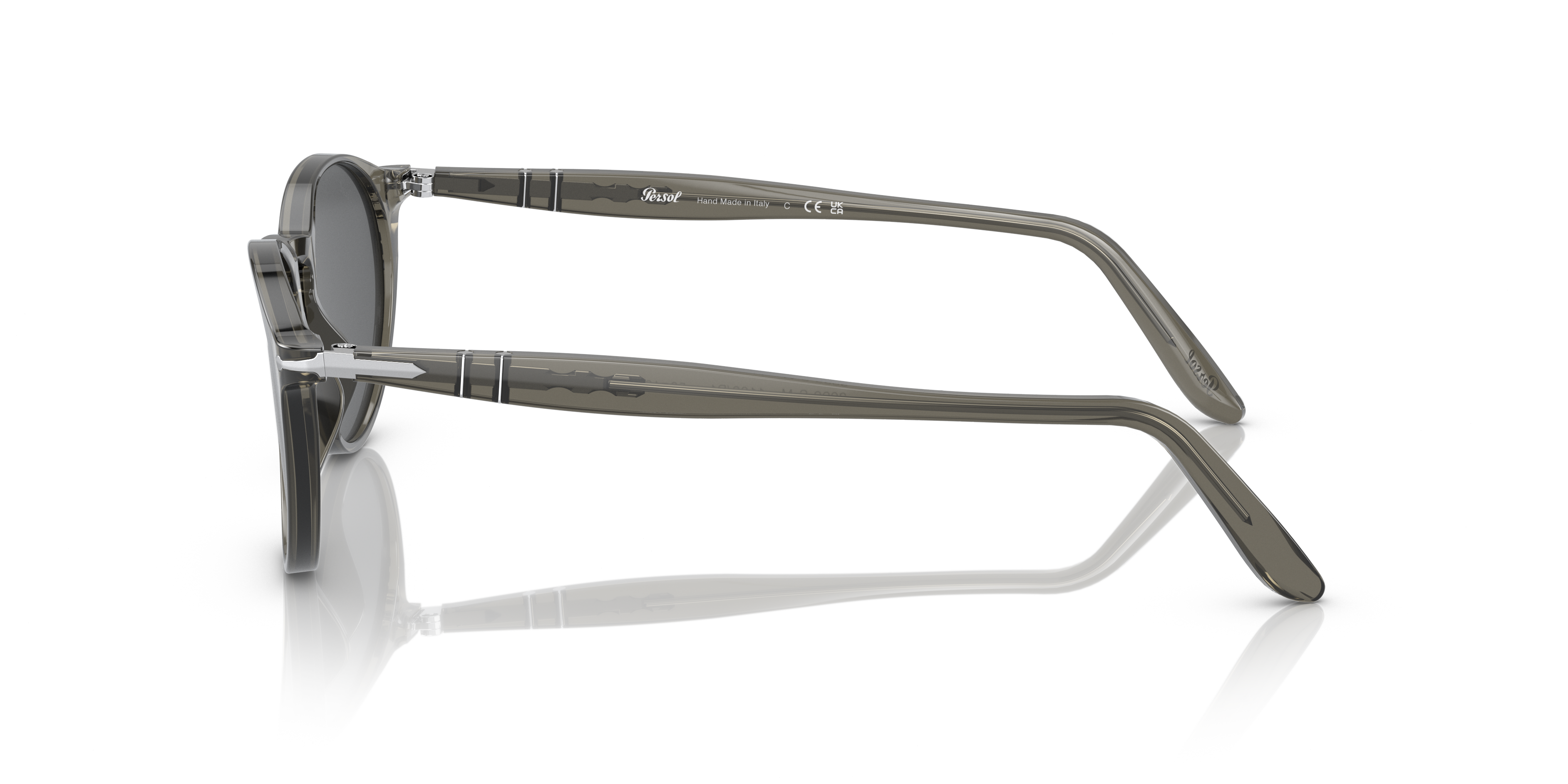 PO3092SM Donker transparant grijs AcetaatSunglass Frames van B24, Zijaanzicht