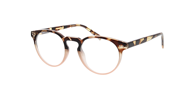 San Jose Havana & Crystal Pink KunststoffEyeglass Frames von B24, Dreiviertelansicht