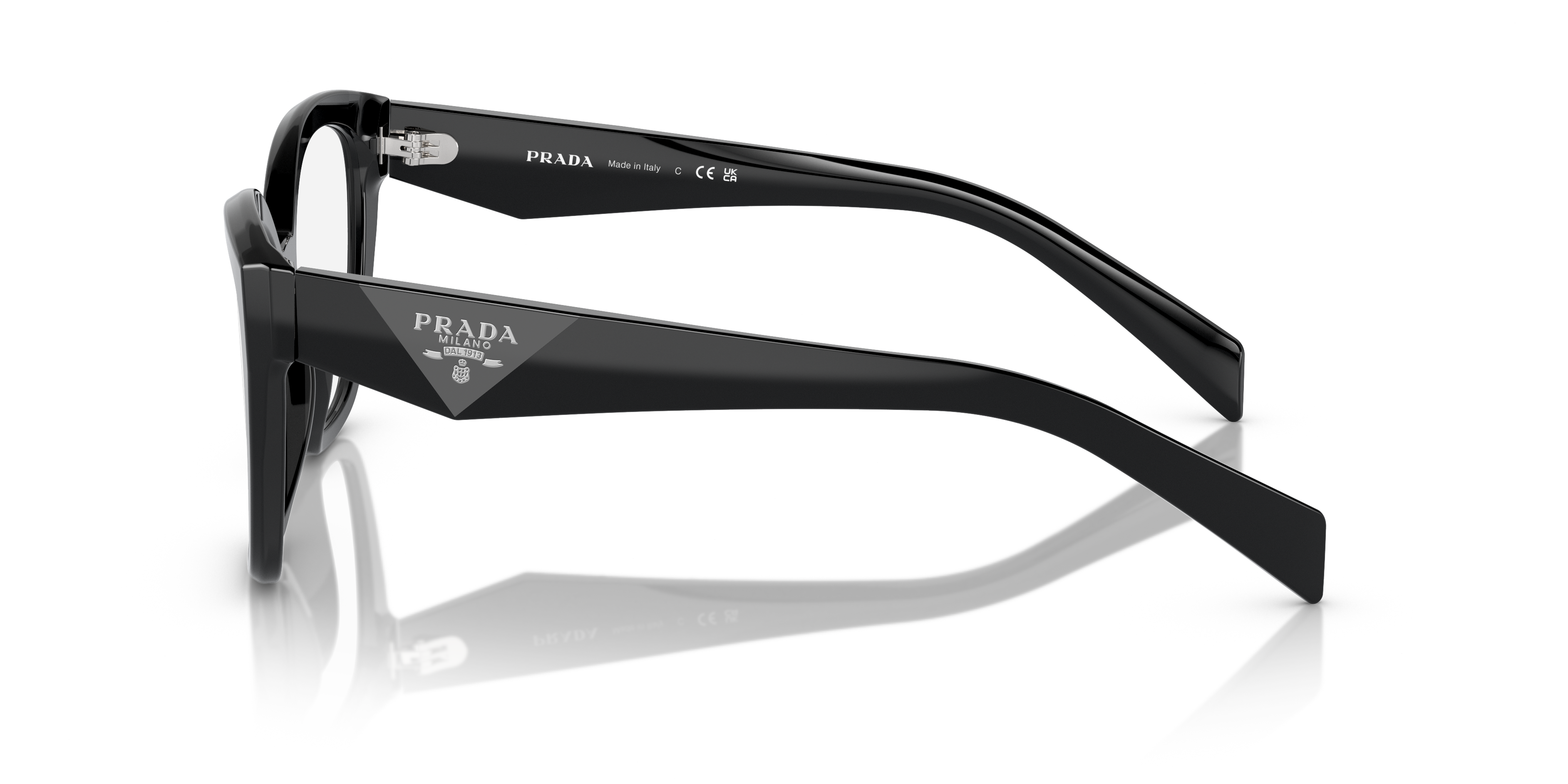 PR 20ZV Schwarz AcetatEyeglass Frames von B24, Seitenansicht