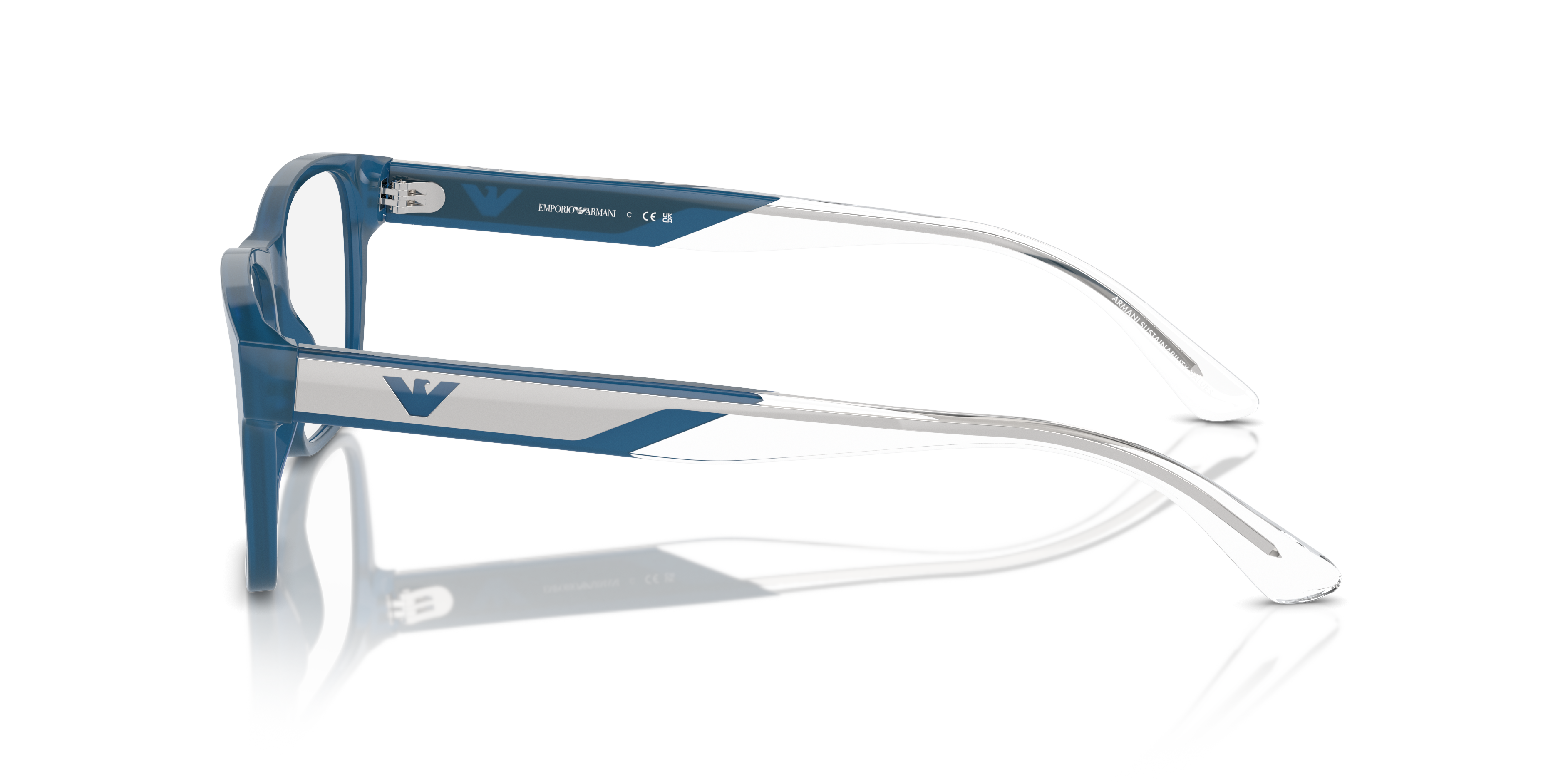 EA3239 Glanzend opaline blauw AcetaatEyeglass Frames van B24, Zijaanzicht