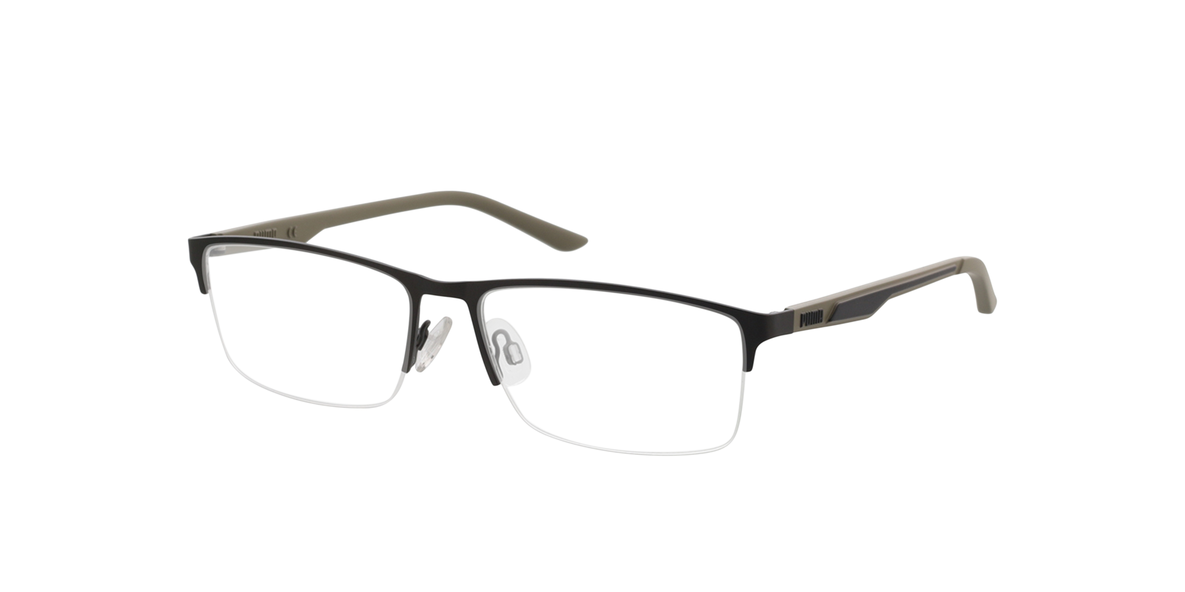 PU0373O Grijs MetaalEyeglass Frames van B24, Hoekweergave