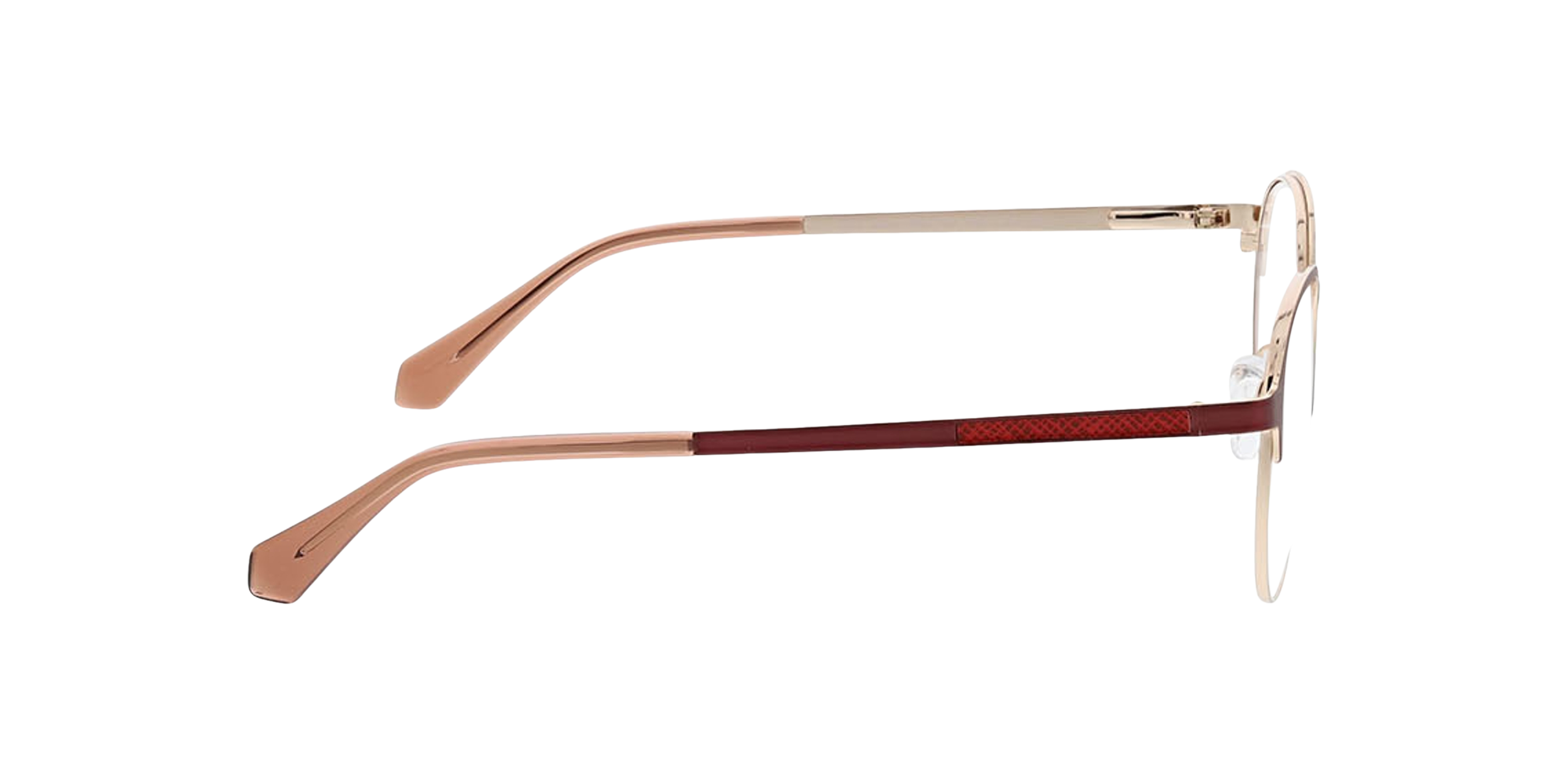 Neapel Matt Burgundy  &  Gold  &  Pink MetallEyeglass Frames von B24, Seitenansicht