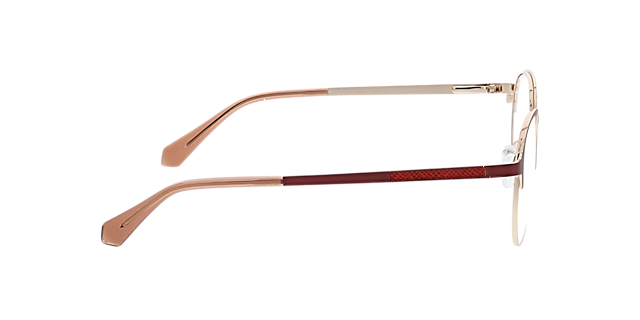 Neapel Mat bordeauxrood  &  goud  &  roze MetaalEyeglass Frames van B24, Zijaanzicht