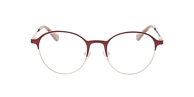 Neapel Mat bordeauxrood  &  goud  &  roze MetaalEyeglass Frames van B24, Vooraanzicht