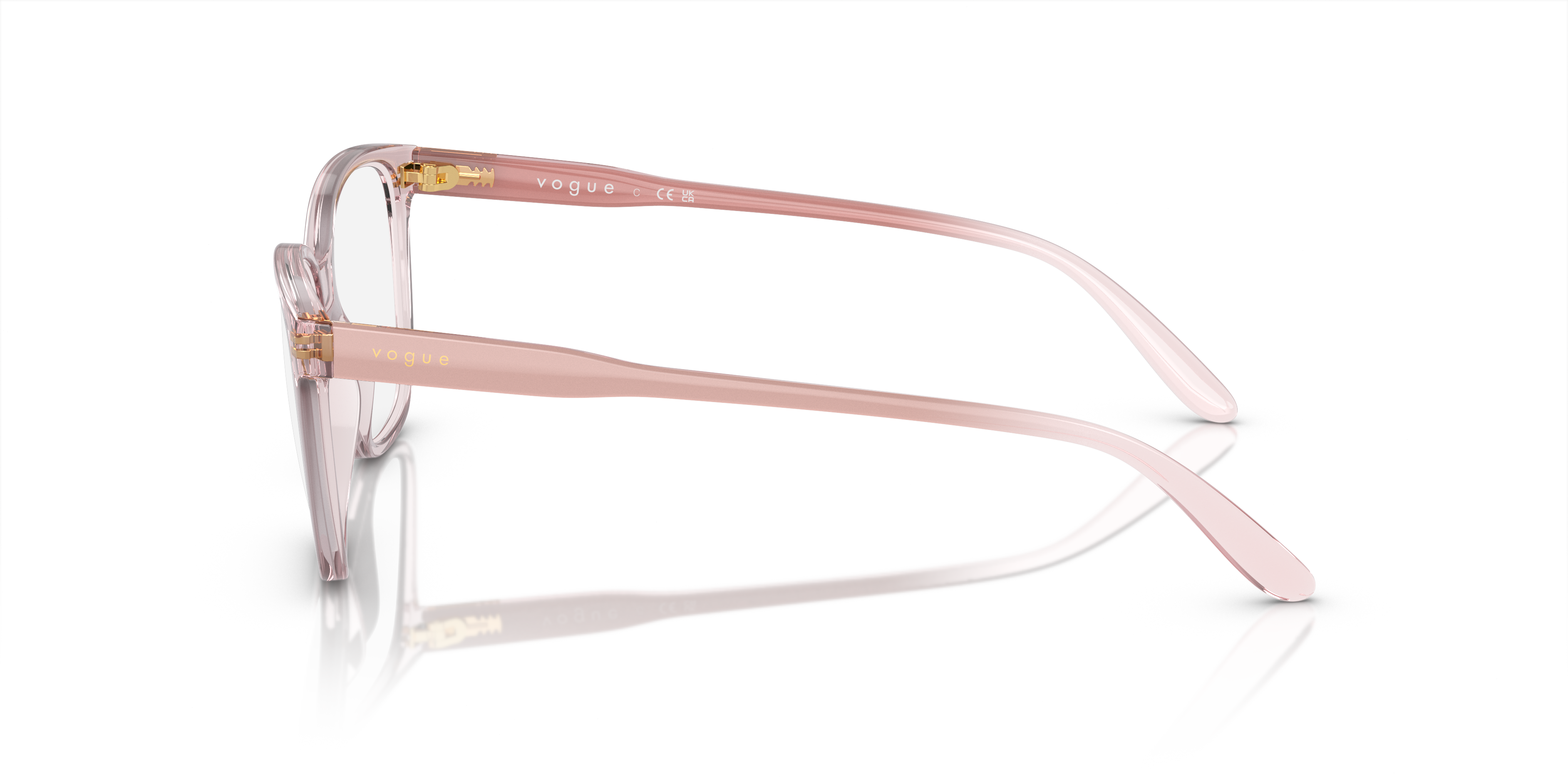 VO5518 Transparant Roze KunststofEyeglass Frames van B24, Zijaanzicht