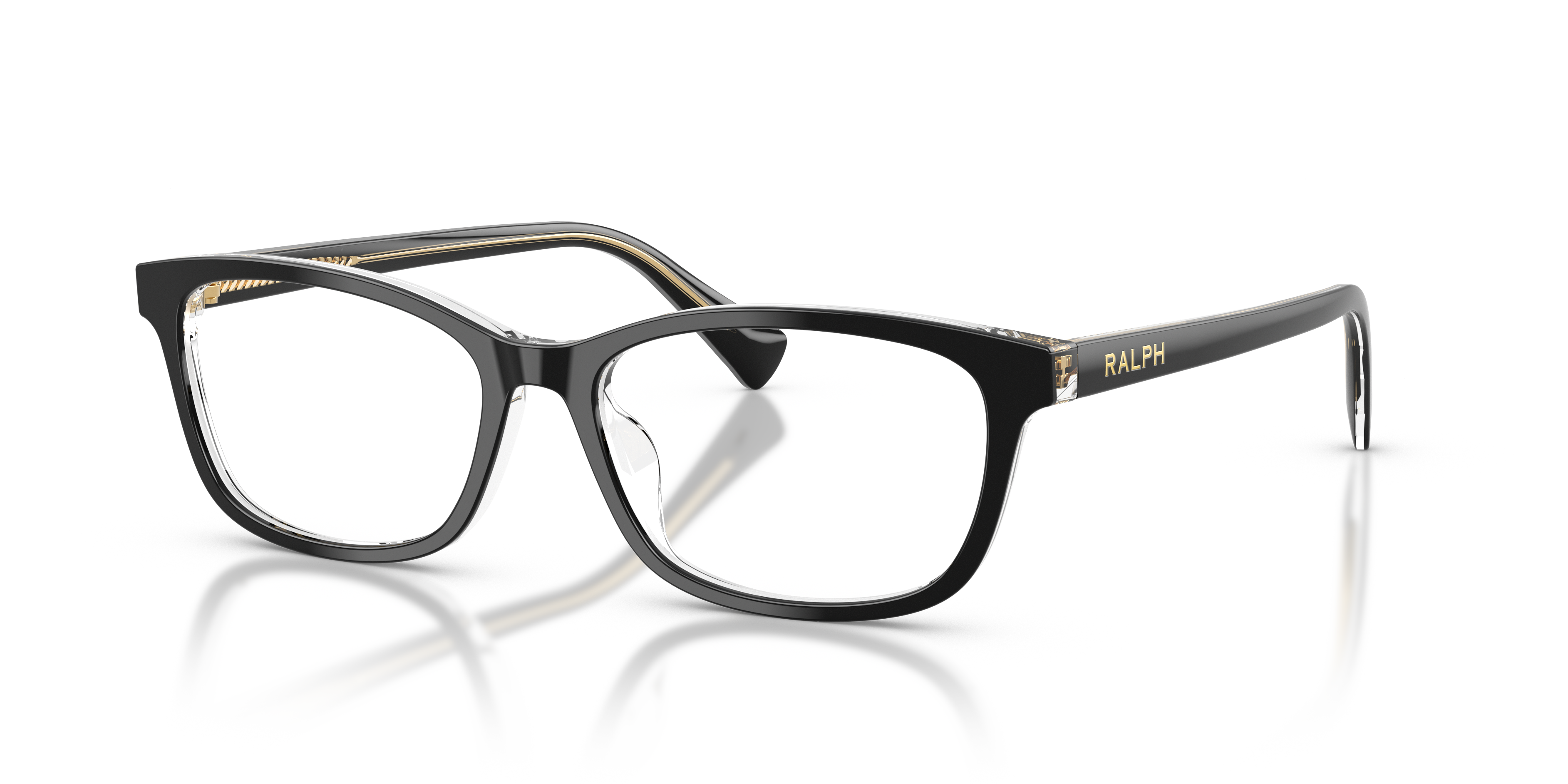 RA7194U Black & Transparent AcetatEyeglass Frames von B24, Dreiviertelansicht