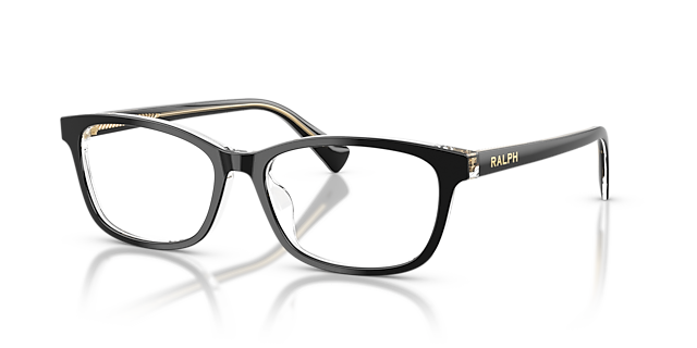 RA7194U Black & Transparent AcetatEyeglass Frames von B24, Dreiviertelansicht