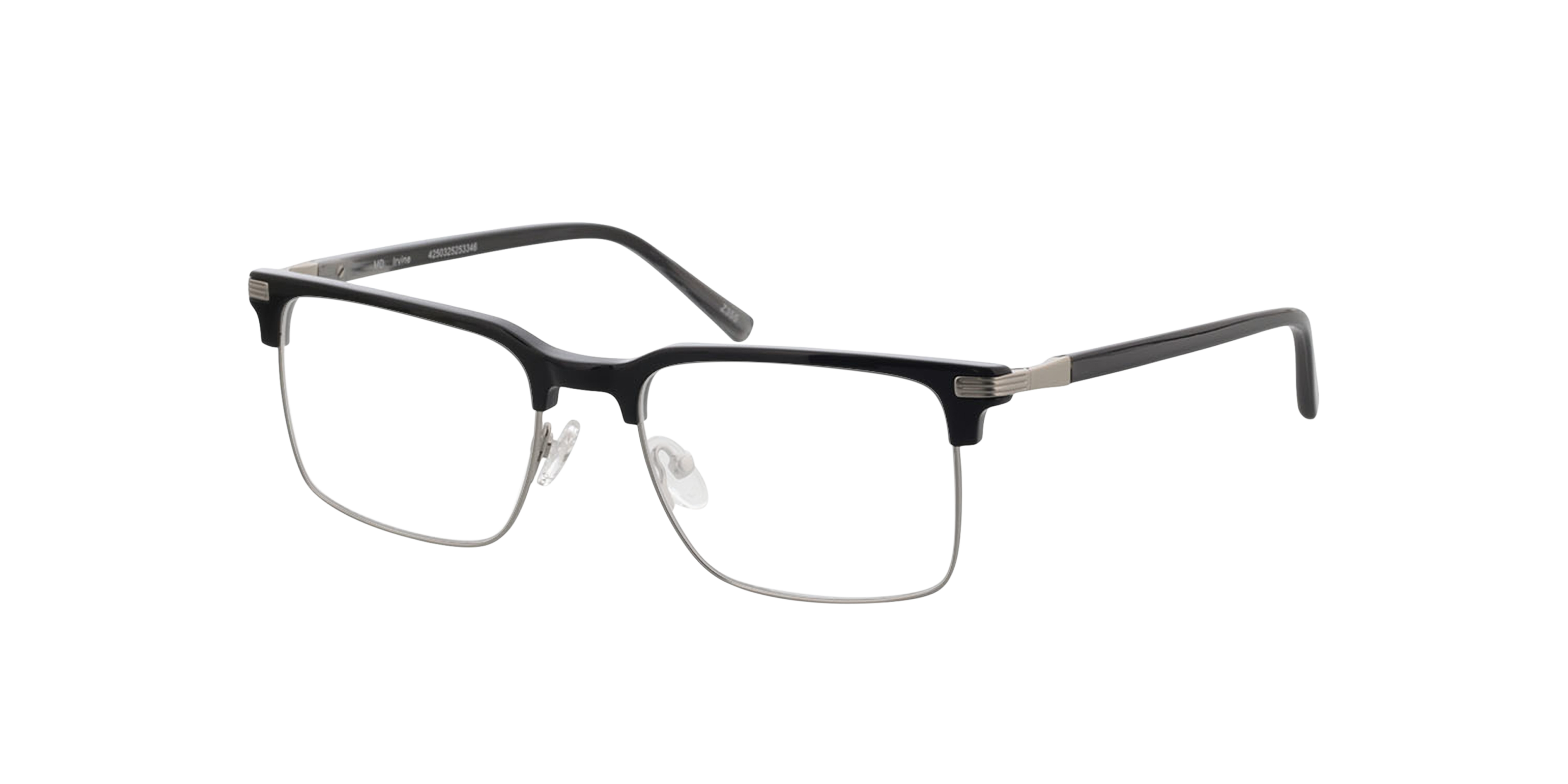 Irvine Schwarz MetallEyeglass Frames von B24, Dreiviertelansicht