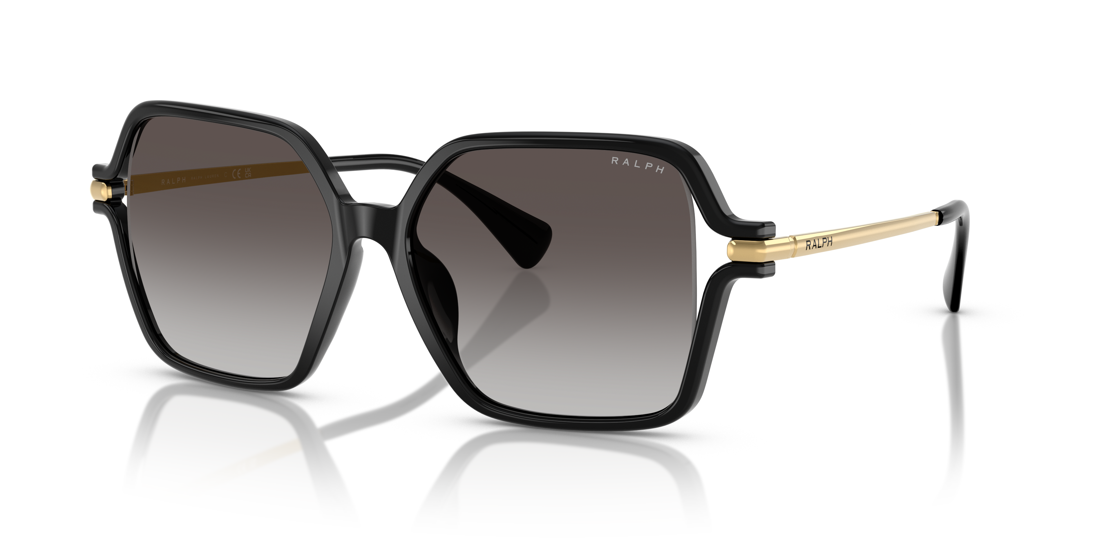 RA5319U Glanzend zwart KunststofSunglass Frames van B24, Hoekweergave