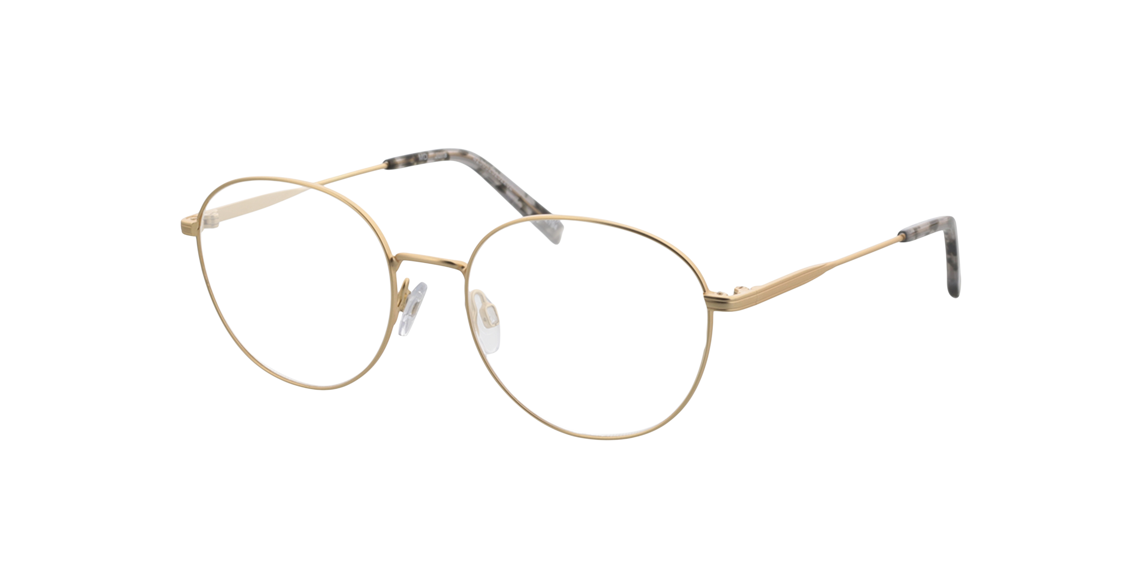 Julia Satin Gold  &  Grey Havana MetallEyeglass Frames von B24, Dreiviertelansicht