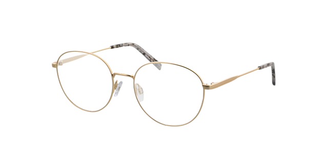 Julia Satin Gold & Grey Havana MetallEyeglass Frames von B24, Dreiviertelansicht