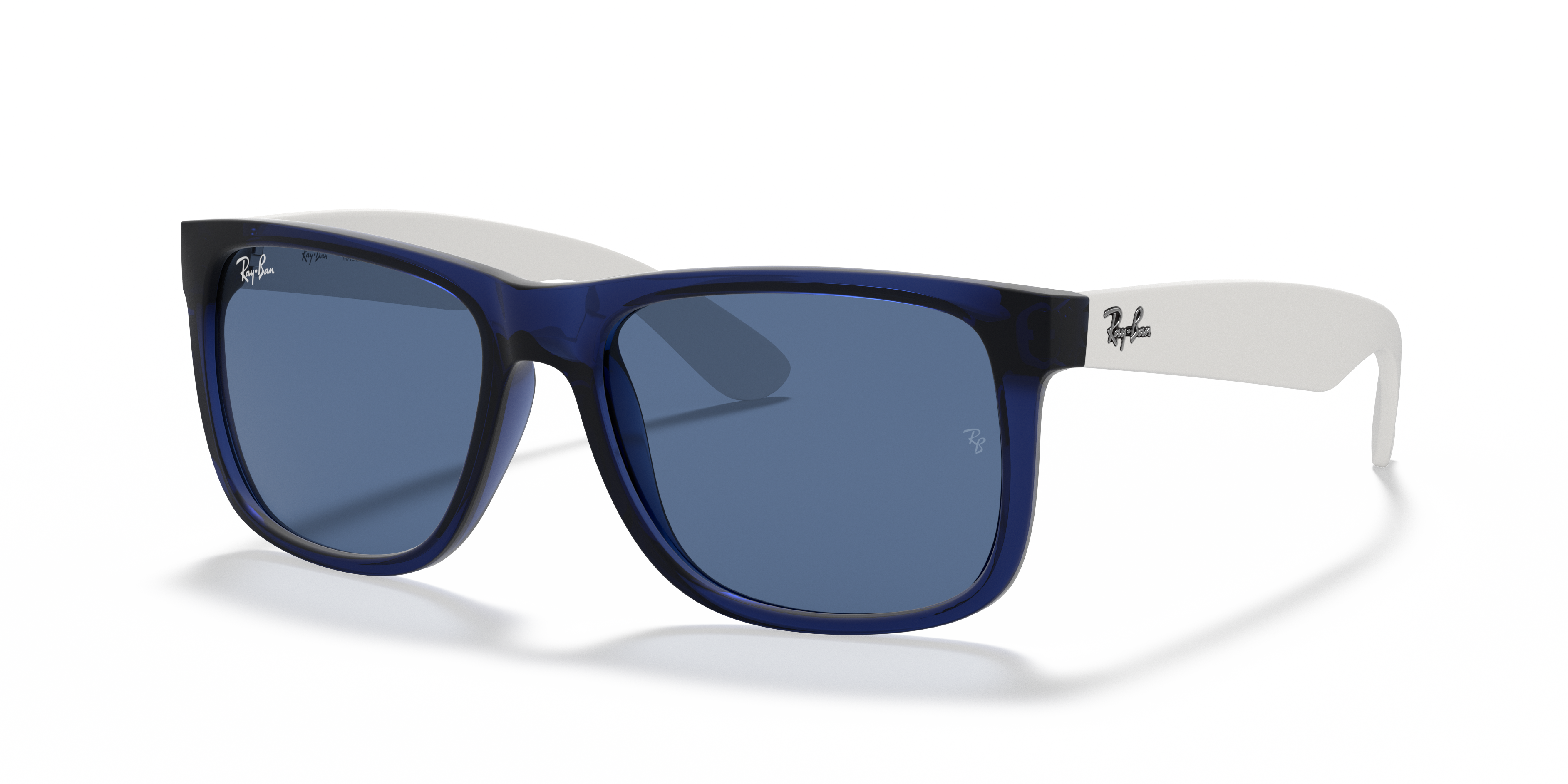 RB4165 Blau transparent KunststoffSunglass Frames von B24, Dreiviertelansicht