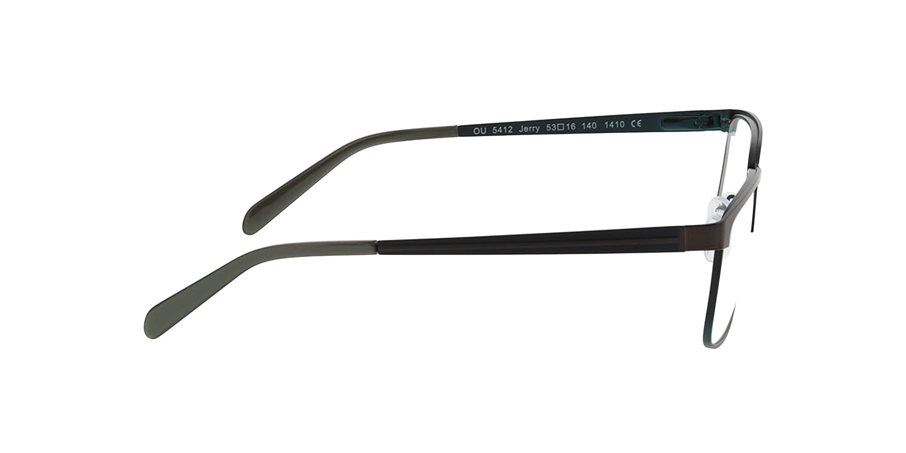 Jerry Mat grijs bruin  &  mat groen MetaalEyeglass Frames van B24, Zijaanzicht