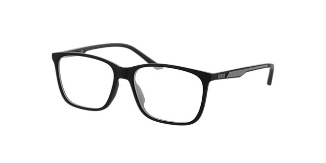 PU0387O Schwarz KunststoffEyeglass Frames von B24, Dreiviertelansicht