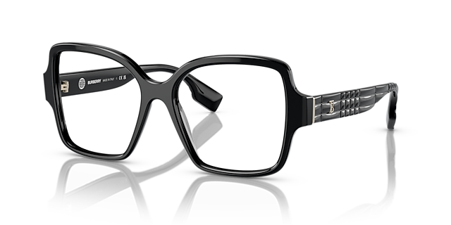 BE2374 Zwart AcetaatEyeglass Frames van B24, Hoekweergave