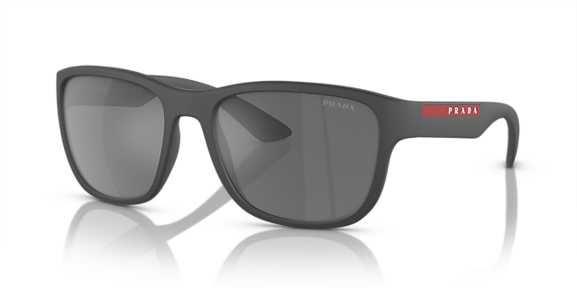 PS 01US Graues Gummi KunststoffSunglass Frames von B24, Dreiviertelansicht