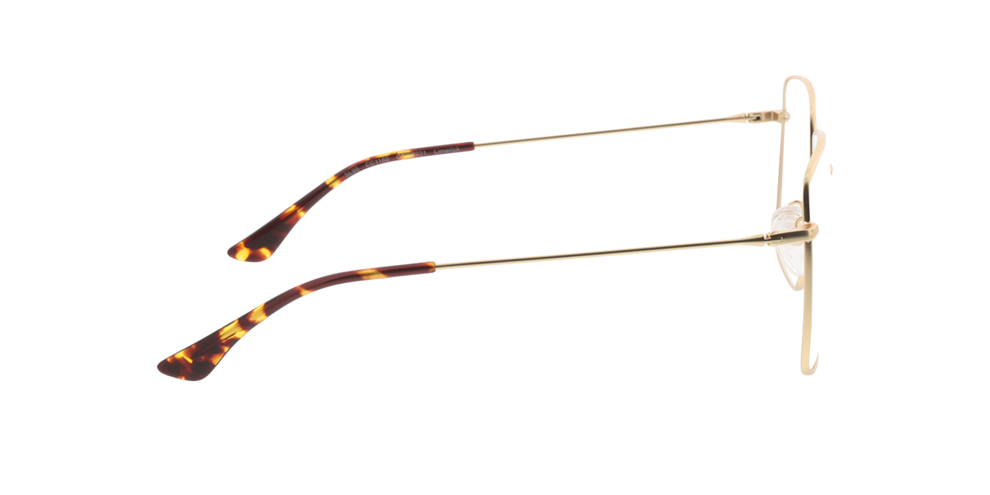 Limerick Goud MetaalEyeglass Frames van B24, Zijaanzicht