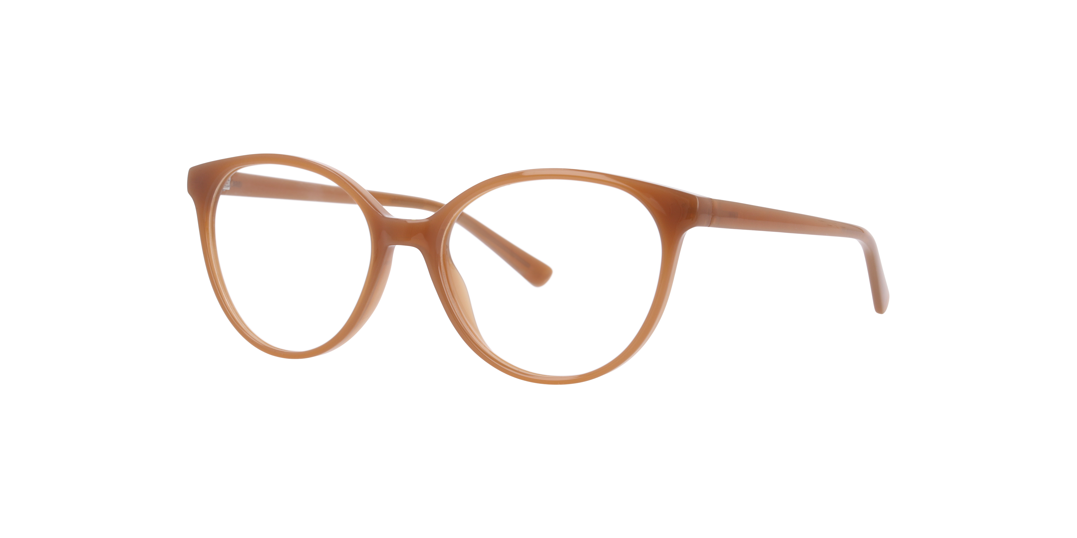 Bergen Milky Light Brown KunststoffEyeglass Frames von B24, Dreiviertelansicht