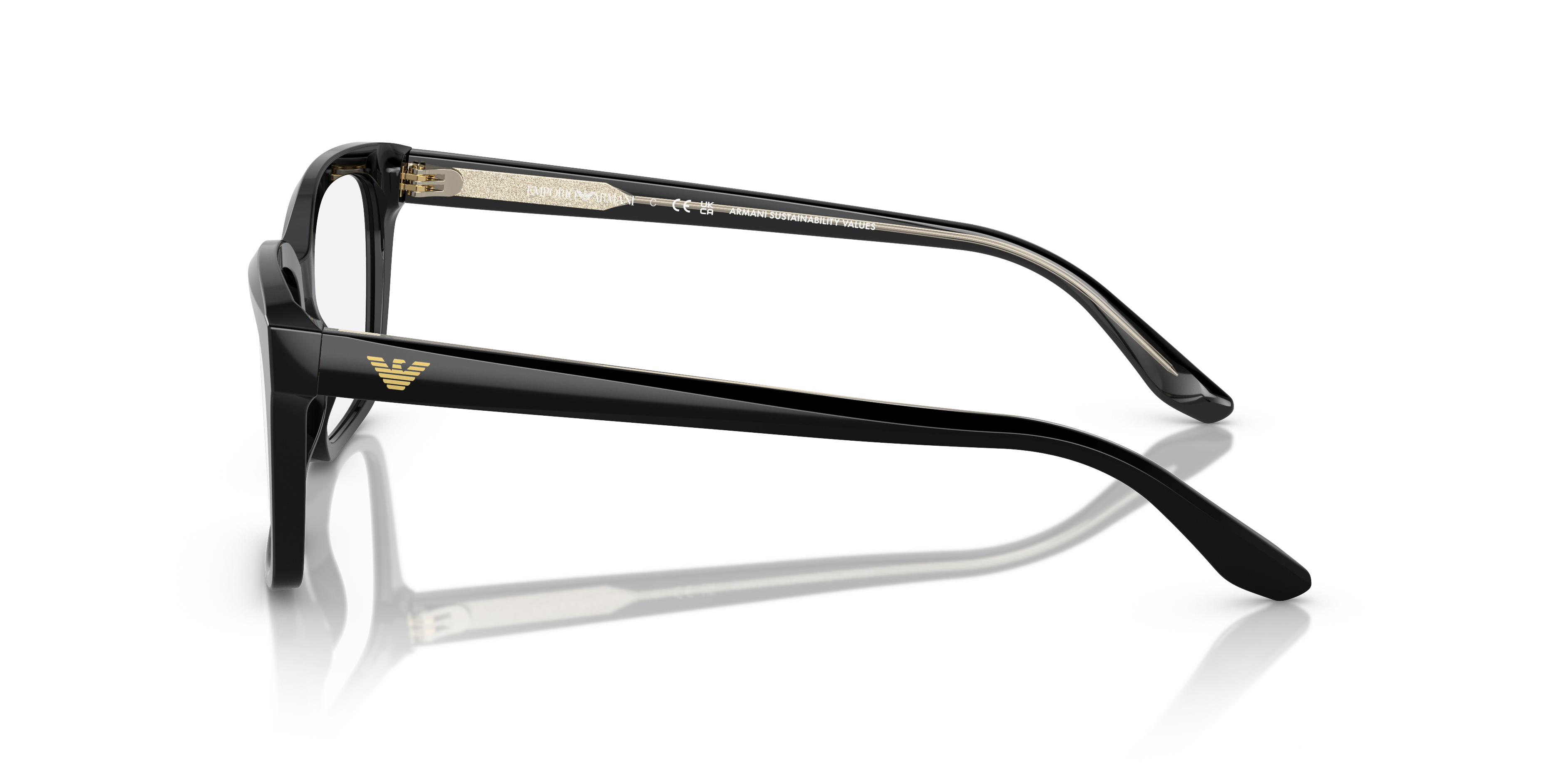 EA3219 Zwart AcetaatEyeglass Frames van B24, Zijaanzicht